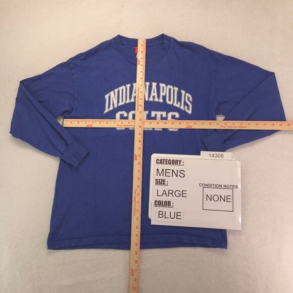 NFL Indianapolis Colts Graphic Long Sleeve Football T Shirt Mens Size L Blue - Picture 5 of 9